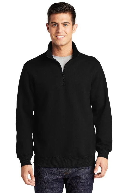 Sport-Tek Tall 1/4-Zip Sweatshirt. TST253 Hoodie with Hem Drawcord Adjustable Customizable