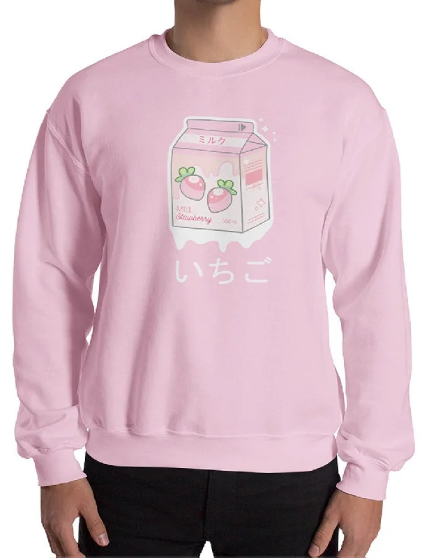 Strawberry Milk Sweatshirt Hoodie with Logo Branding Identity