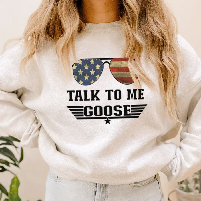 Talk To Me Goose Sweatshirt Hoodie with Illustration Artistic Creative