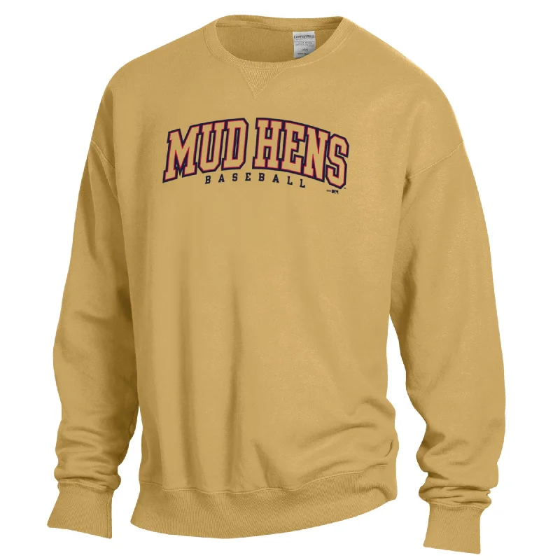 Toledo Mud Hens Gold Hens Comfort Wash Crewneck Sweatshirt Hoodie with Pastel Soft Subtle