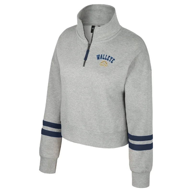 Toledo Walleye Ladies Sage 1/4 Zip Sweatshirt Hoodie with Lining Warm Insulated