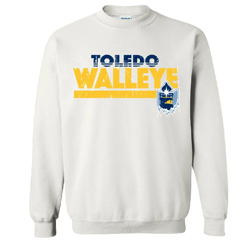 Toledo Walleye Molar Crewneck Sweatshirt Hoodie with Elastic Cuffs Stretchable Comfortable