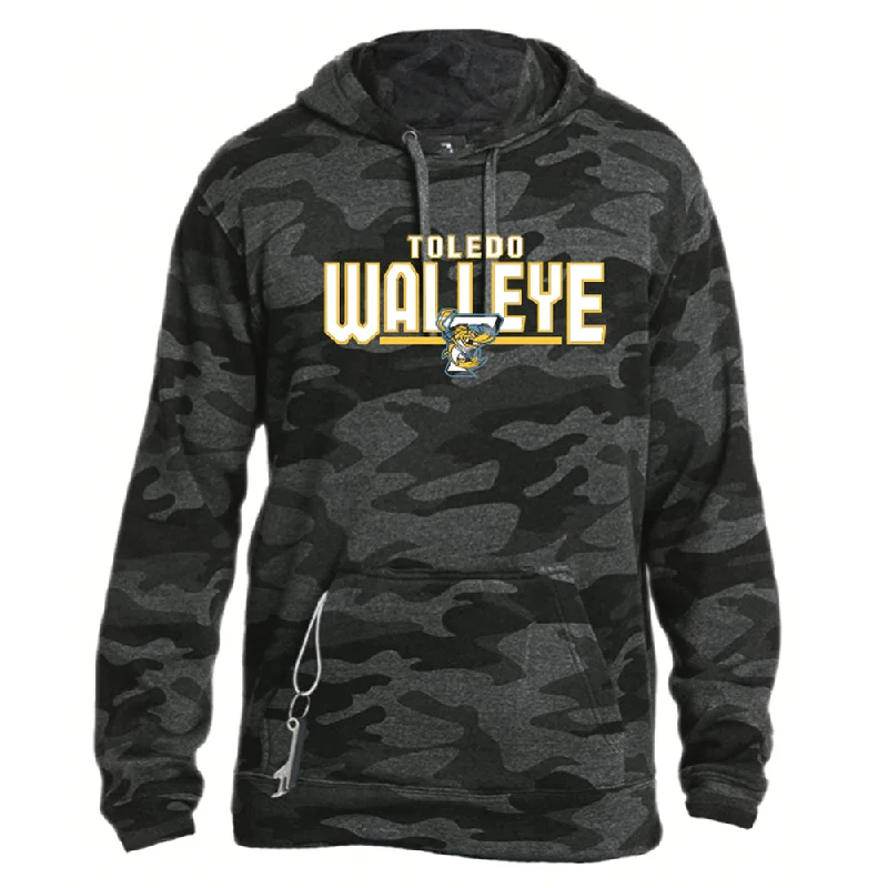 Toledo Walleye Tailgate Hoodie Hoodie with Belted Waist Structured Tailored