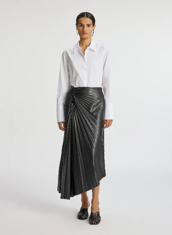 Tracy Smooth Vegan Leather Skirt denim skirt durable