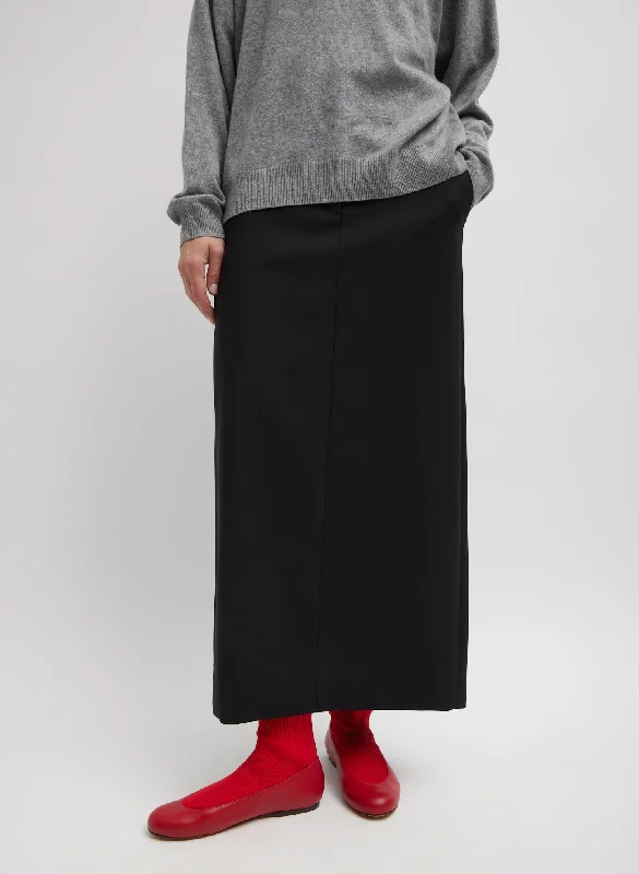 Tropical Wool Maxi Trouser Skirt silk skirt lustrous