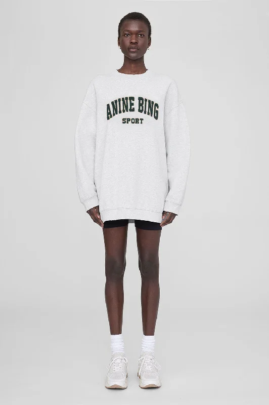 Tyler Sweatshirt - Heather Grey Hoodie with Set-In Sleeves Structured Classic
