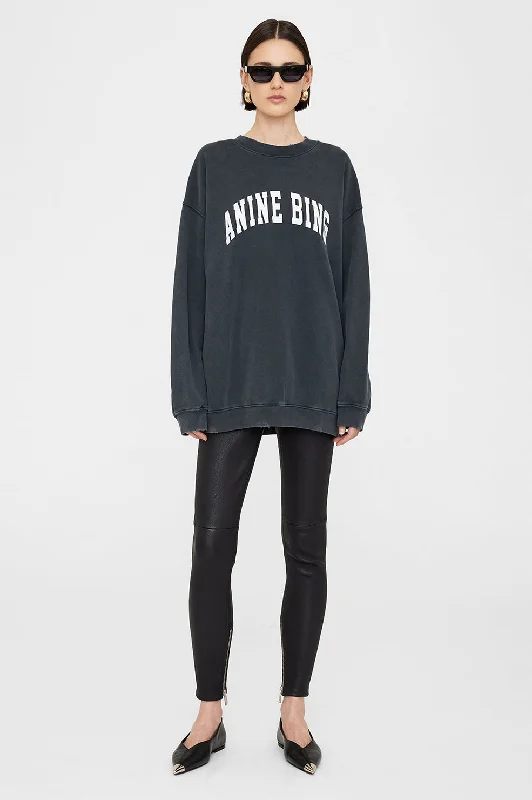 Tyler Sweatshirt - Washed Black Hoodie with Bell Sleeves Flared Feminine