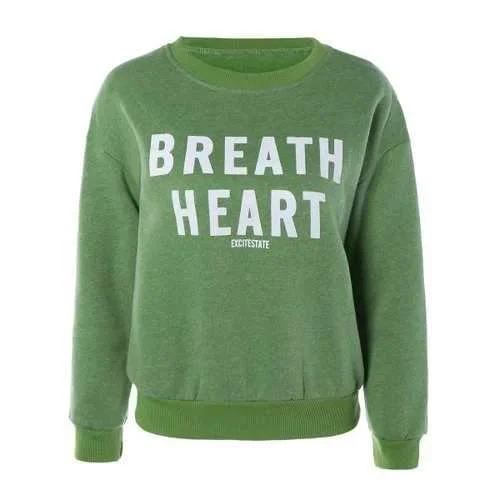 Stylish Round Neck Long Sleeve Letter Printed Fleece Women's Sweatshirt - Grass Green One Size Hoodie with Frayed Bohemian Relaxed Stylish Round Neck Long Sleeve Letter Printed Fleece Women's Sweatshirt - Grass Green One Size Hoodie with Frayed Bohemian Relaxed