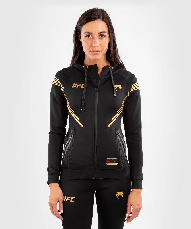 UFC Venum Authentic Fight Night Women's Walkout Hoodie - Champion Hoodie with Hem Drawcord Adjustable Customizable