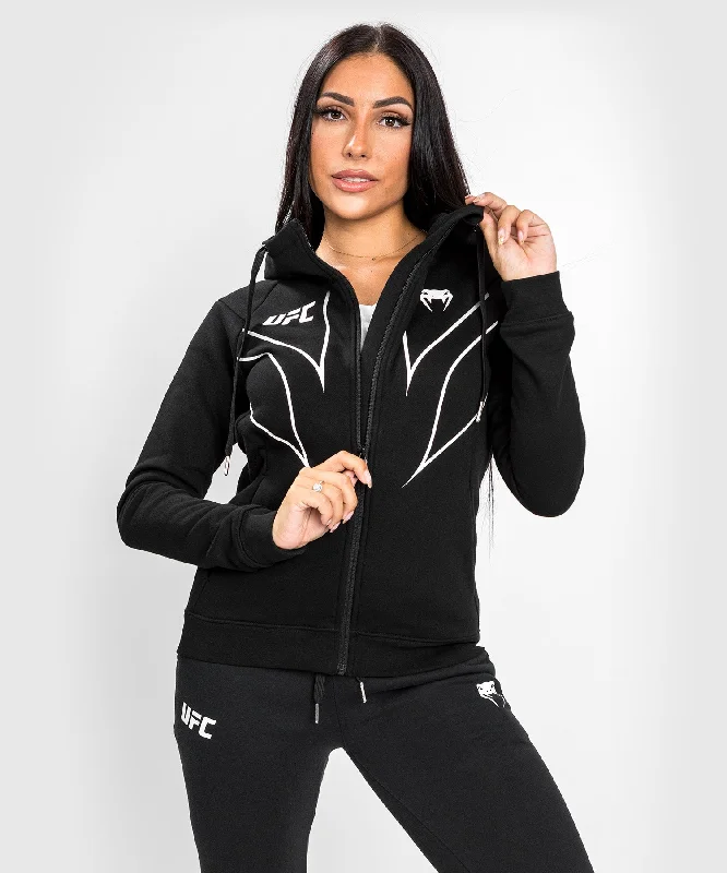 UFC Venum Fight Night 2.0 Replica Women's Full Zip Hoodie - Black Hoodie with Camouflage Military Edgy UFC Venum Fight Night 2.0 Replica Women's Full Zip Hoodie - Black Hoodie with Camouflage Military Edgy