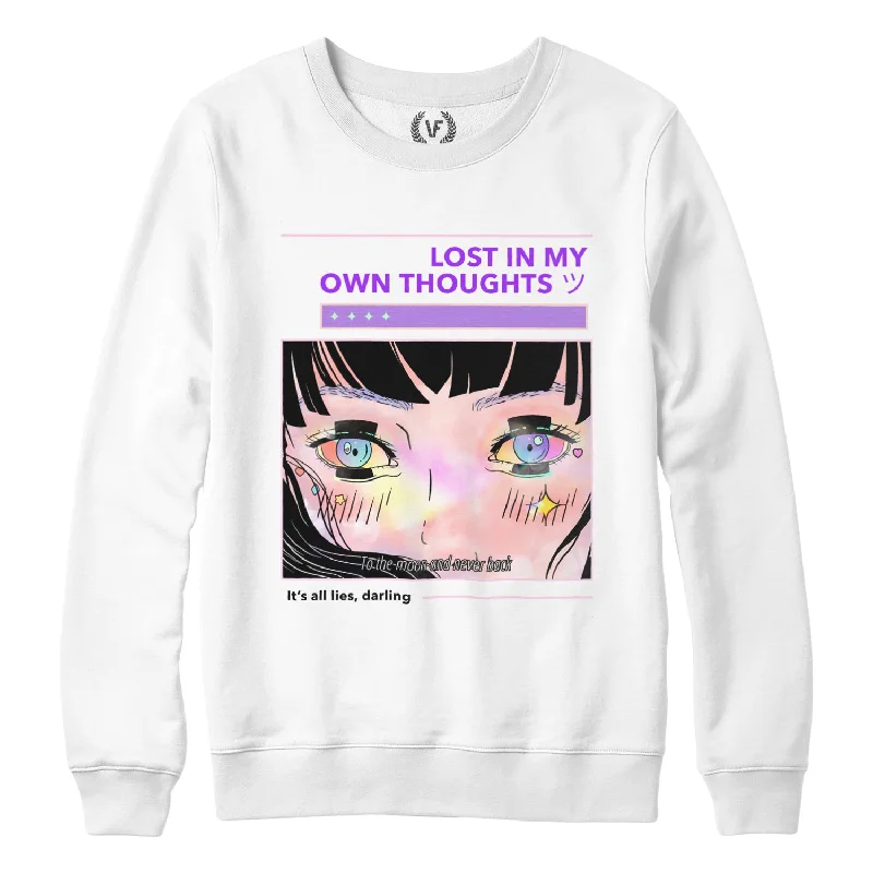 LOST : Sweatshirt Hoodie with Batwing Sleeves Loose Dramatic