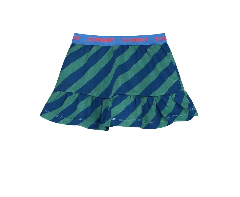 BONMOT GREENLAKE DIAGONAL STRIPES SKIRT spandex blend skirt