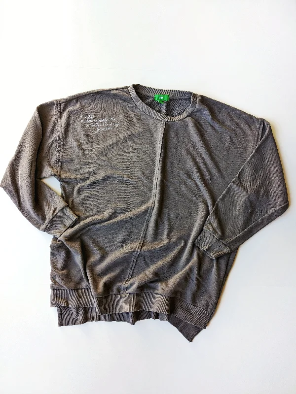 *UPCYCLED* embroidered sweatshirt- Size Medium Hoodie with Rhinestones Sparkly Elegant
