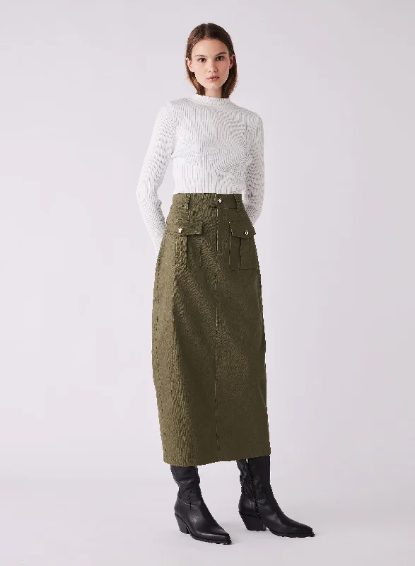 Uptown Skirt Khaki velvet skirt plush