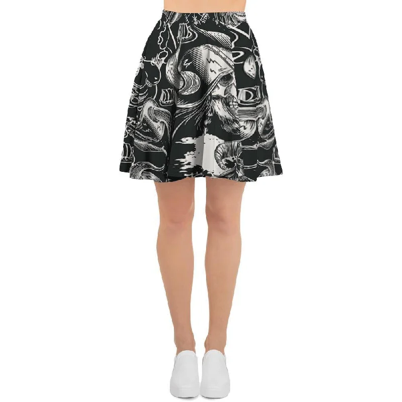 Viking Skull Women's Skirt wool skirt warm