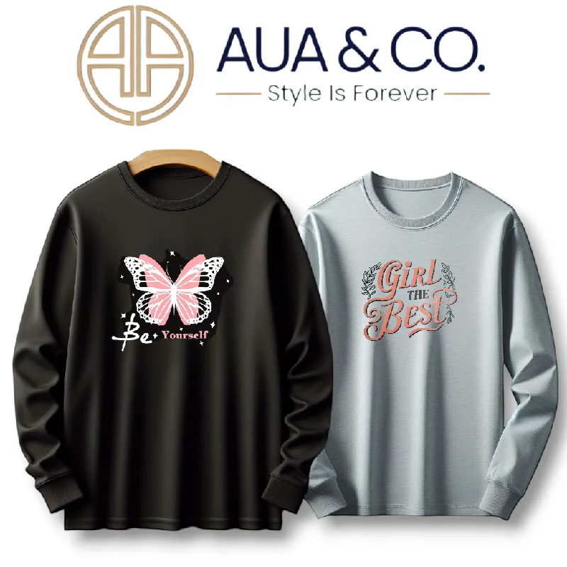 *Bundle Of 2 winter Casual women's Sweatshirt Gray & Black Color By AUA&CO* Hoodie with Contrast Stitching Detailed Premium *Bundle Of 2 winter Casual women's Sweatshirt Gray & Black Color By AUA&CO* Hoodie with Contrast Stitching Detailed Premium
