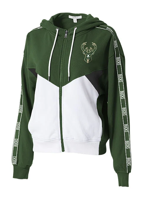 Women's Wear by Erin Andrews Repeat Name Milwaukee Bucks Hooded Sweatshirt Hoodie with Pastel Soft Subtle