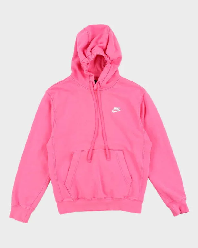 Y2k 00s Nike Pink Hoodie - XS Hoodie with Toggle Buttons Decorative Unique