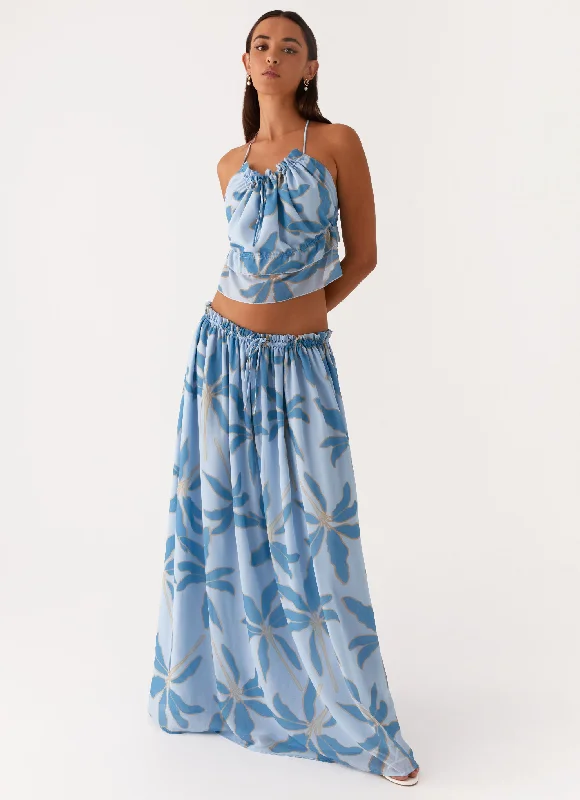 Zaya Maxi Skirt - Opulent Blue casual skirt length