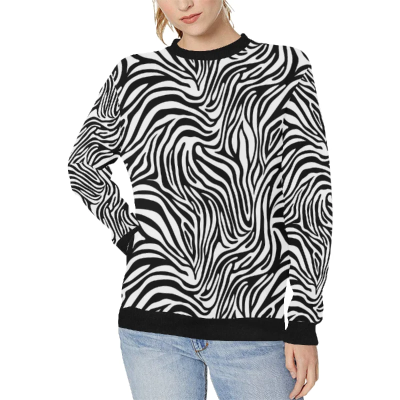 Zebra skin pattern Women's Crew Neck Sweatshirt Hoodie with Drawstring Waist Adjustable Fitted Zebra skin pattern Women's Crew Neck Sweatshirt Hoodie with Drawstring Waist Adjustable Fitted